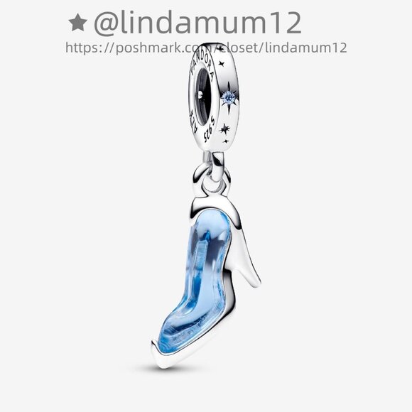 Pandora Disney Cinderella's Glass Slipper Dangle Charm - Picture 1 of 6
